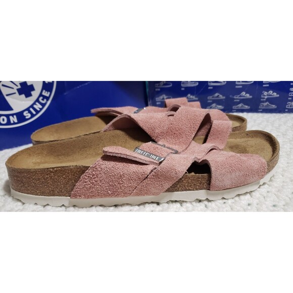 Birkenstock New w/ Box Lugano Pink Clay Suede Leather Soft Footbed Nar 41 US 10 - Picture 4 of 16
